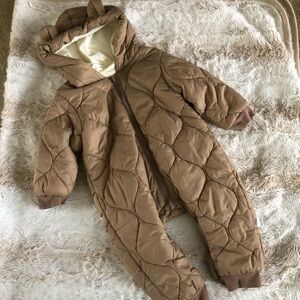 Cozy Brown Quilted Kids Bodysuit